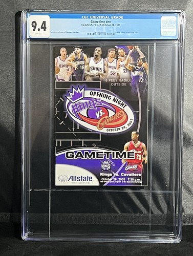 CGC 9.4 GAMETIME CLEVELAND CAVAILERS PROGRAM LEBRON JAMES DEBUT 10/29/2003 *RARE - Picture 1 of 2