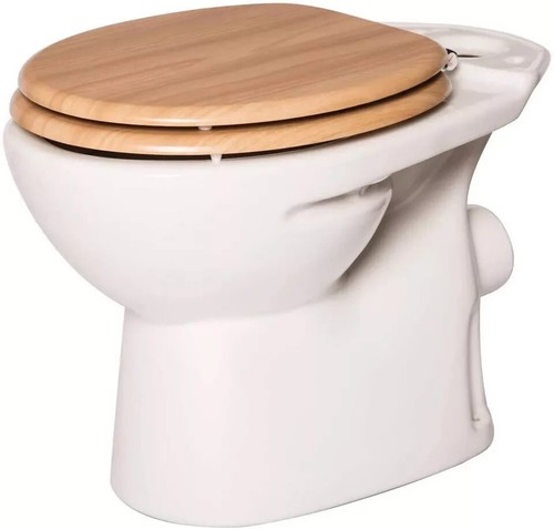 WC Sitz mit Absenkautomatik Toilettendeckel Toilettensitz MDF HolzkernF2869 - Bild 7 von 8