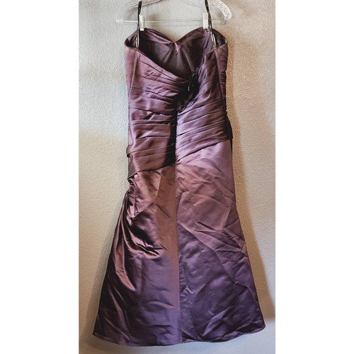 Bill Levkoff tief lila gerafftes Herzausschnitt Brautjungfern Ballkleid Plus Größe 14 - Bild 3 von 6