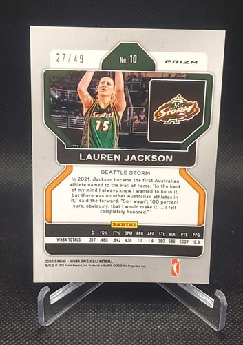 2022 Panini Prizm WNBA #10 Lauren Jackson Orange Prizm /49 Seattle Storm - Picture 2 of 2