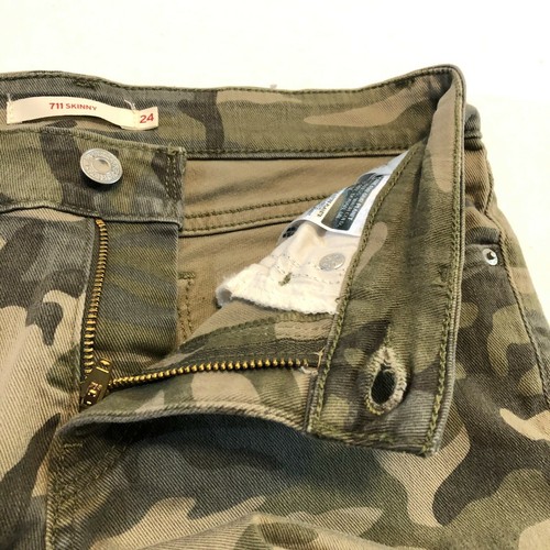 Levi's 711 Skinny Jeans Damen Größe 24 - Low Rise Grün Camouflage Stretch - Bild 7 von 12