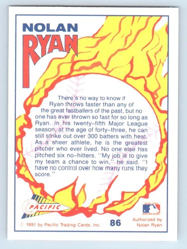 Baseball Pacific Nolan Ryan Texas Express I #86 " - Picture 2 of 2