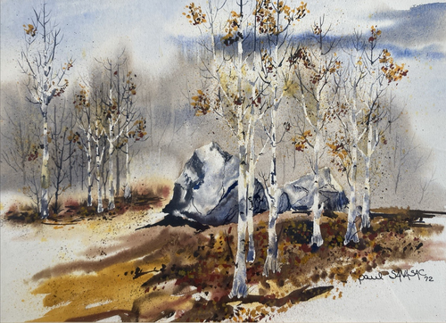 Vintage Original Water Color Painting Fine Landscape Forest Trees -Signed 1972 - Picture 2 of 16