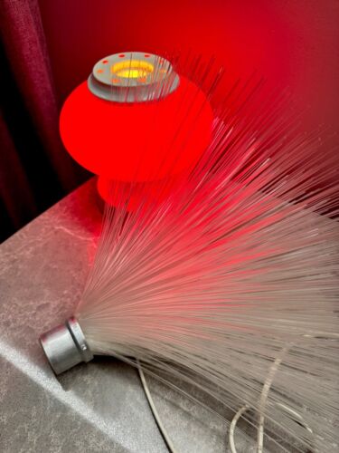 Vintage DDR VEB Mid Century Space Age Nachtlampe Fiber Germany Dekor Schirm Lampe - Bild 9 von 10