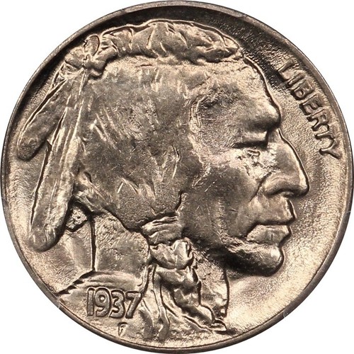 1937-D PCGS MS65 Gem BU Buffalo Nickel - Lustrous and Original, Lightly Toned - Picture 1 of 4