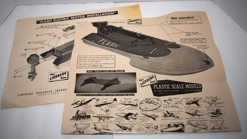 Giocattolo flash vintage anni '50 linea Lindberg corse fuoribordo idrovolante barca V801 - Foto 7 di 11