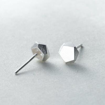 Lovely Adorable Tiny Geometric Ball Silver Earrings Stud