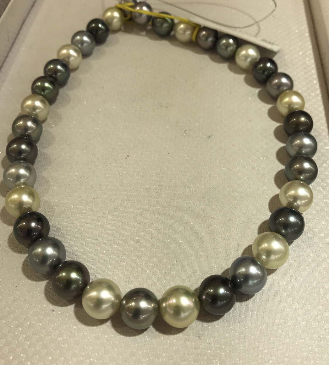 12x12.6mm. mm. Multi Color South Sea Pearls