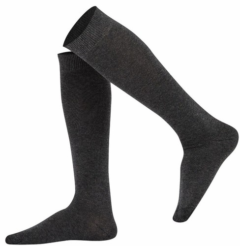 Mysocks Unisexe Hauteur Genou Chaussettes Uni, Coton Peigné, sans Couture Bout - Picture 29 of 69