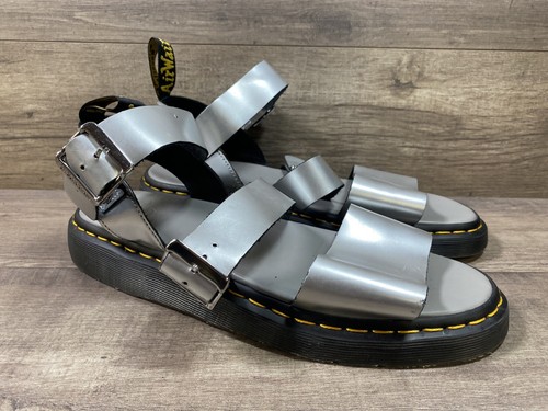 Dr. Martens Gryphon Gladiator Sandali Argento Metallizzato Docs Uomo Taglia US 12 UK 11 - Foto 7 di 13