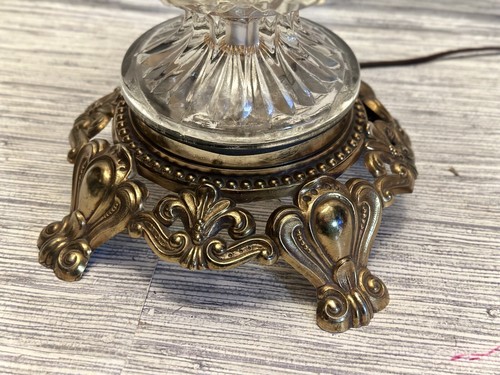 Vintage Hollywood Regency geschliffen Kristall Tischlampe hängend Kristall Prisma Akzente - Bild 3 von 16