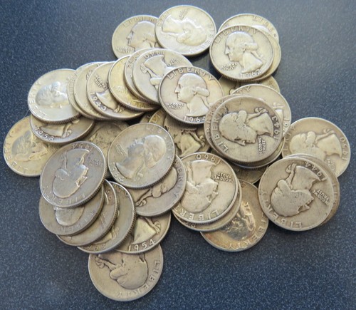 Rolle gemischte Daten Washington Quarter - 40 Münzen 10 $ FV - 90% Silber - Artikel # 104