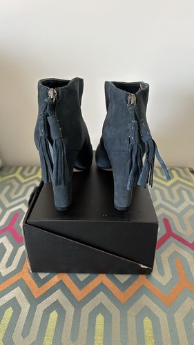 Suede Navy Ankle Boots - Size 9 - Picture 2 of 4