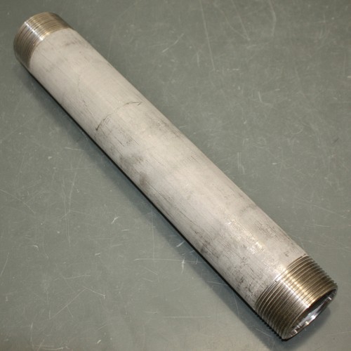 Threaded Pipe Nipple 2-1/2" NPT x 18" Length, 316 SS, Schedule 40 Fitting, TBE - Picture 1 of 5