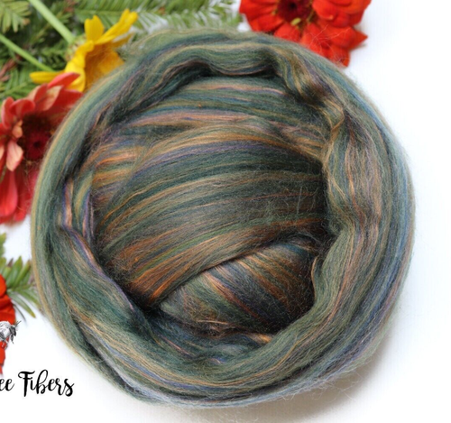 BRONZE - Merino and Silk Blend Combed Top Wool Roving for Spinning Felting 4 oz - Picture 9 of 9