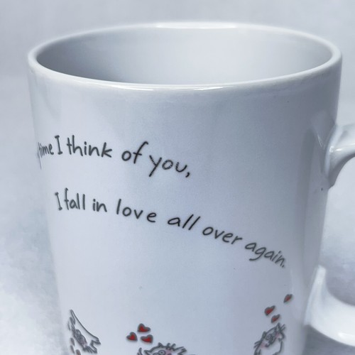 ShoeBox Greetings Coffee Mug "Every Time I Think Of You" Cats Hearts White Vtg - Picture 7 of 9