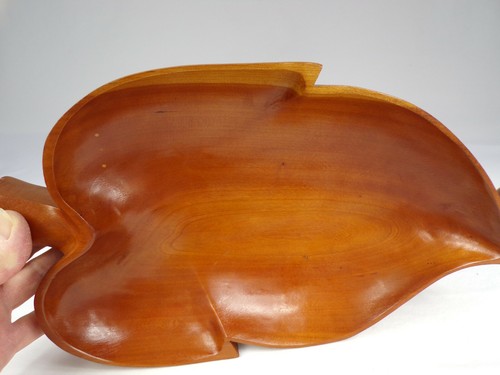 5Pc Serving Bowl Set Solid Wood Hand Crafted USA 13" x 7" Lg Bowl & 4-7"x5" c22 - Imagen 8 de 8