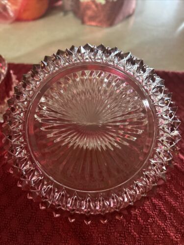 HUGE Indiana RUBY RED Glass 10" By 5" Diamond Point Large Crystal Bowl VTG Mint - Picture 3 of 3