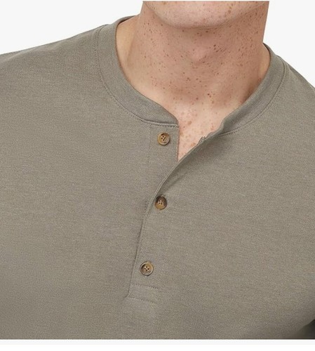 Camiseta Hanes Comfortblend Originals, Manga Larga Algodón Henley para Hombre-3XL - Imagen 5 de 5