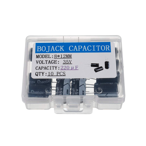 BOJACK 8X12Mm 220Uf 35V 220MFD 35Voltage ±20% Aluminum Electrolytic Capacitors ( - Picture 7 of 12