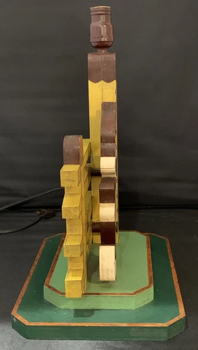 ヴィンテージ 1950 年代? Bugs Bunny塗装済みウッドランプブライアントパドルランプソケットワークス - 画像5/10