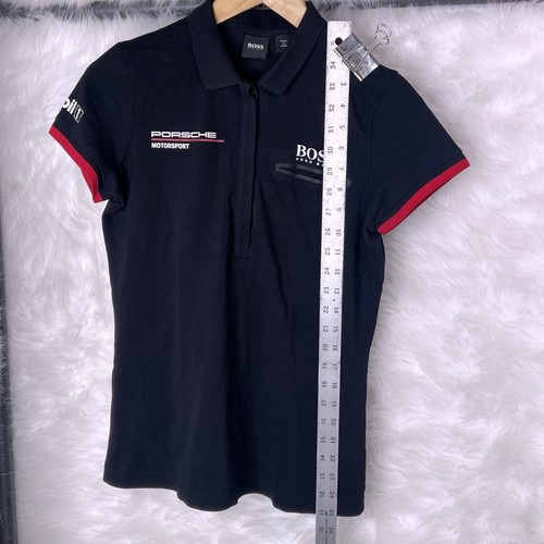 Porsche Motorsport Hugo Boss Polo Shirt Women’s Size S Black Short Sleeve - 第 6/6 張圖片