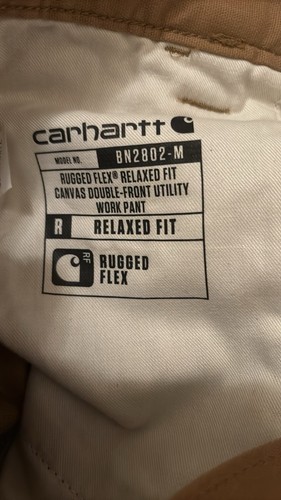 Carhartt Relaxed Fit Canvas Pants Double Front Utility Hickory 36x34 - Picture 6 of 6