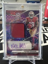 2019 Panini Spectra Deebo Samuel Rookie Patch Auto Neon RC Purple #/35 49ers
