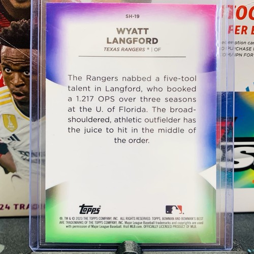 Wyatt Langford 2023 Bowmans Best Shellacked RC Refractor #SH-19 Texas Rangers π₯ - Picture 3 of 3
