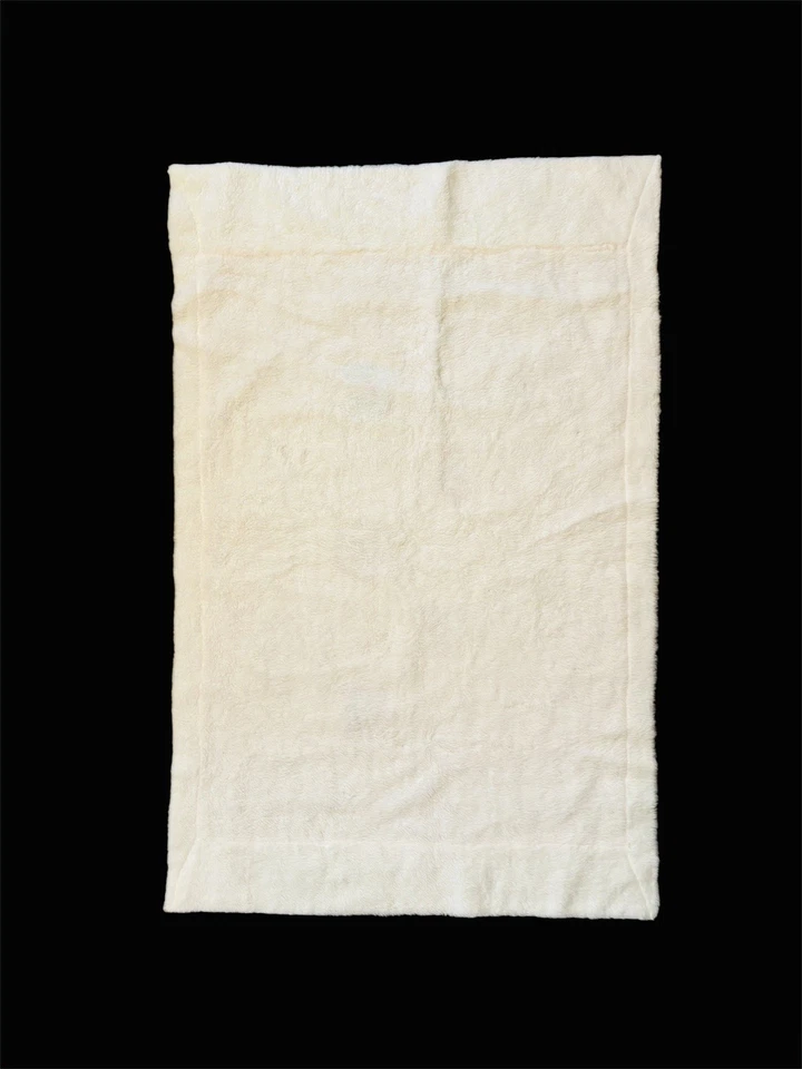 Handmade Baby Crib Blanket Cross Stitch Fleece Pink/White 50”x31” - Image 2 of 4