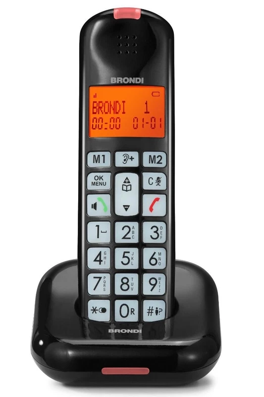 Telefono Cordless da Casa Fisso Senza Fili BRONDI Senior Tasti Grandi x Anziani, fotografia 6 di 8