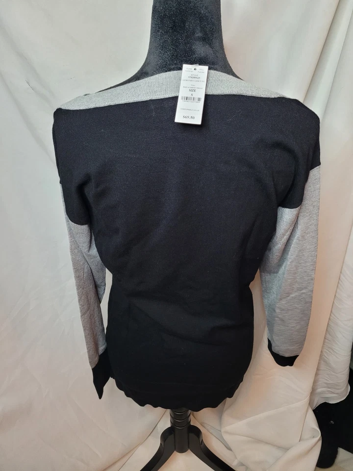  Новый с Ярлыками Белый дом черный рынок туника свитер размер S серый геометрический пуловер - Изображение 3 из 4