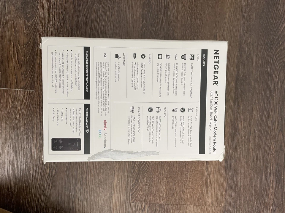 Netgear AC1200 WiFi Cable Modem Router C6230 - Image 3 of 4