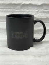 IBM black on black Matte mug cup NOS