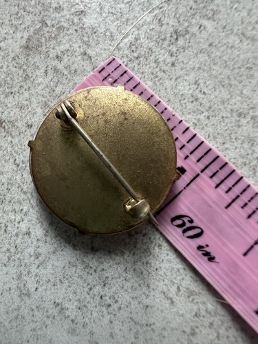 ANTIKE VIKTORIANISCHE HANDBEMALTE BLUMEN Vergissmeinnicht VERGOLDET PORZELLAN ANSTECKNADEL/BROSCHE A1 - Bild 6 von 8