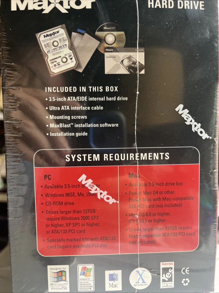 Maxtor 7200 RPM 30GB Hard Drive 3.5 inch EIDE New / Sealed - Image 3 of 3