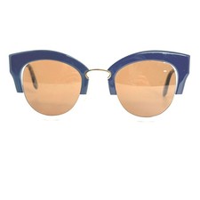 Salvatore Ferragamo SF830S 464 Blue Gold Cat Eye Sunglasses Italy 48-24-145