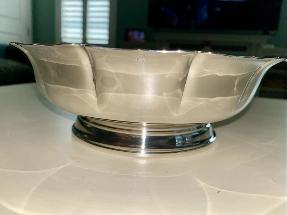 Tigela de pedestal vintage peça central Lunt B-31 - Imagem 2 de 4