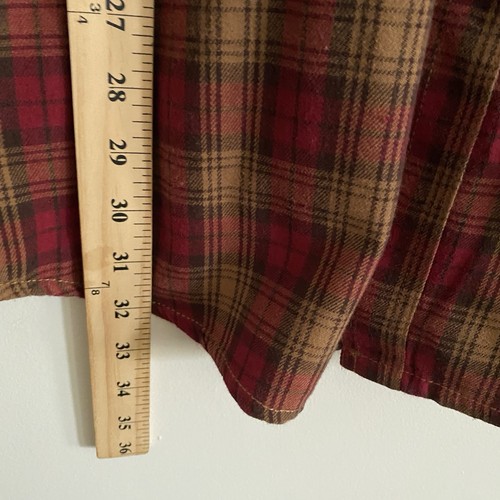 Faded Glory Flanellhemd Herren 2XL kariert Knopfleiste Langarm Burgund Cabin - Bild 11 von 11