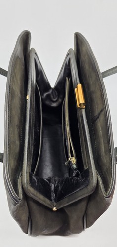 Vintage Leder Handtasche Comtesse Tasche Damentasche Grün Retro Ledertasche - Bild 6 von 8