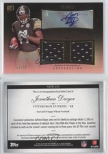 2010 Topps Tribute Dual Relics Black Rainbow /30 Jonathan Dwyer Rookie Auto RC