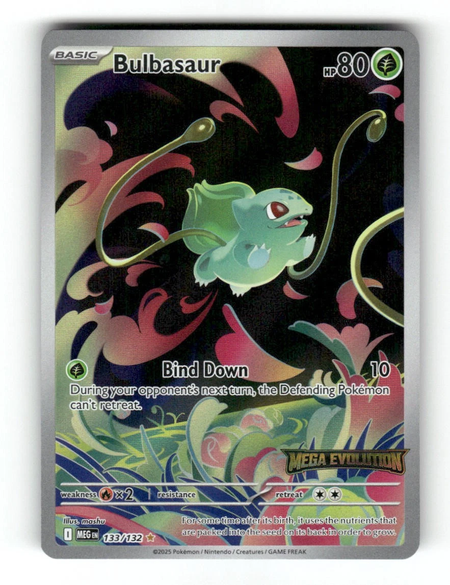 Bulbasaur 133/132 Illustration Rare Mega Evolution Pokemon Holo Near Mint