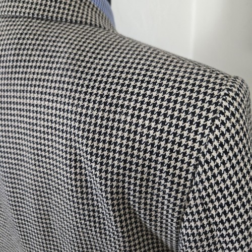 VTG STAFFORD 38R Tweed Sport Coat Blazer Houndstooth Mini Plaid Suit Jacket - Picture 7 of 18