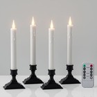 Flameless Taper Candles with Remote Timer, Dimmer, White Battery Operated LED