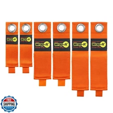 Heavy-Duty Wrap-It Storage Straps (Assorted 6-Pack), Blaze Orange - Garage Or