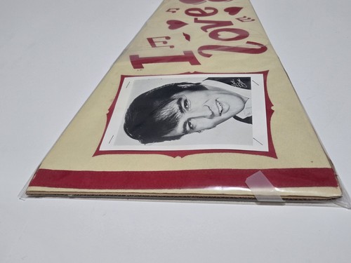 ELVIS PRESLEY Vtg "I ❤️ Love Elvis" Picture Photo Felt Pennant Preserved Rare! - Picture 5 of 12