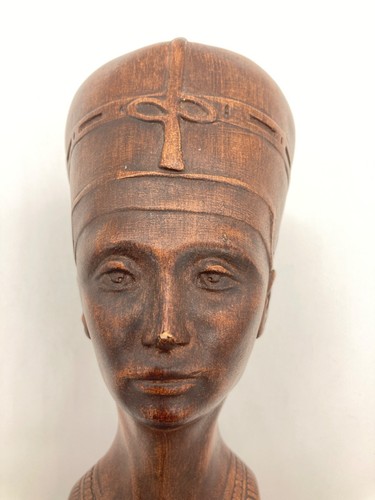 Handgeschnitzte Ägyptische Königin Nofretete Büste Statue 12x4,5 - Bild 2 von 5