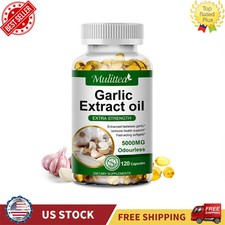 5000mg Garlic Oil Rapid Release 120 Softgels Capsules 5000 Extract organic caps