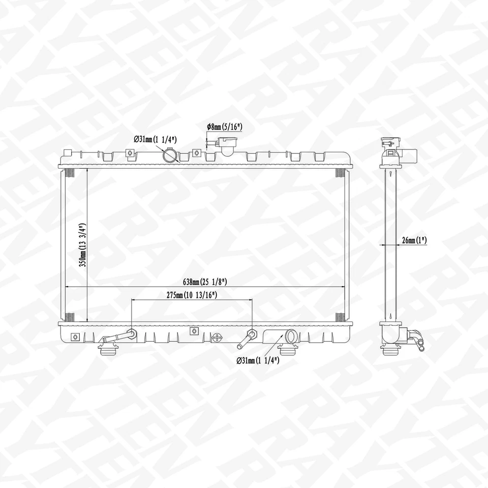 NEW 2392 Radiator Fit for Kia Rio 2001 2002 1.5 L4 (1" Thick) Foto 2 de 4