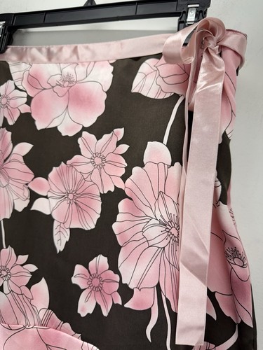 New York & Company size 10 Women’s Brown Pink Floral Silk Skirt NWT - Picture 2 of 7